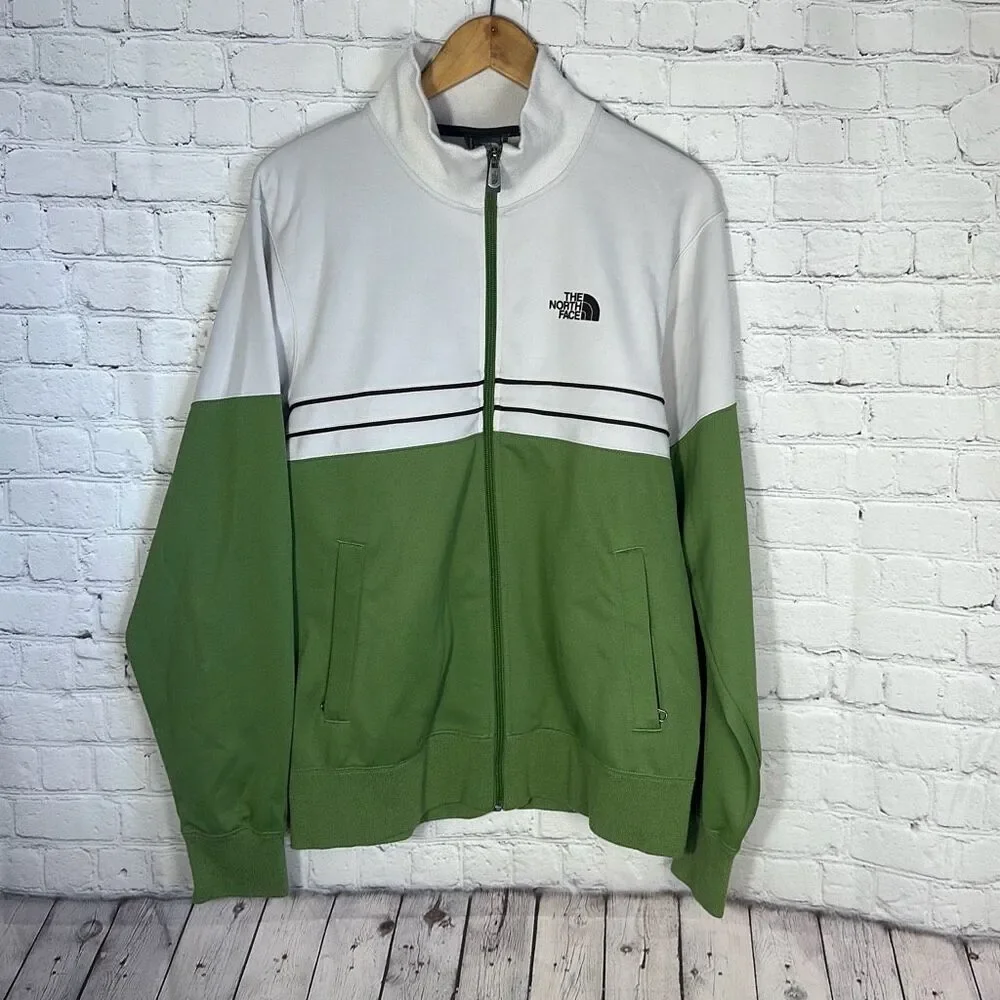 North Face Men’s Green Color Block Stripe Track Jacket Full Zip A5 Series M‎
